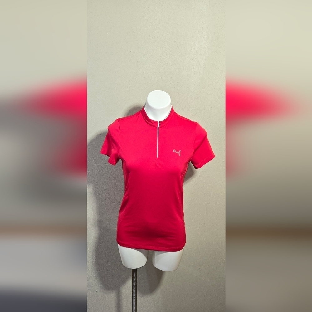 PUMA Activewear 1/2 Zip Short Sleeve Women's Size Medium